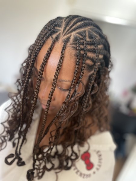 Bohemian Fulani braids sur cheveux crépus 