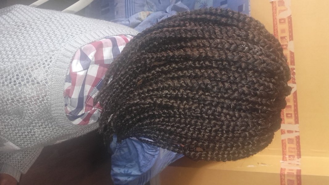 Box Braids effet carré plongeant
