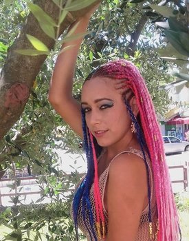 Box braids et demie tête en Fulani braid passé-mèche 