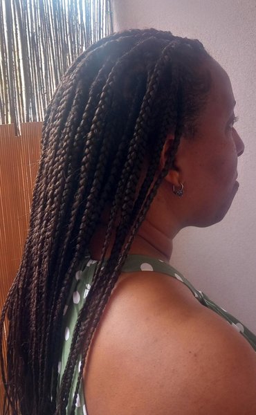 BRAIDS MOYENNES SUR CHEVEUX CREPUS 