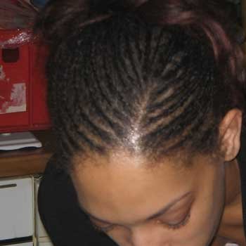 Coiffure nattes collées