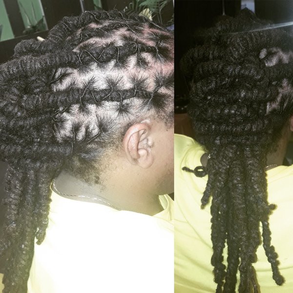 Coiffure stylisée sur Locks