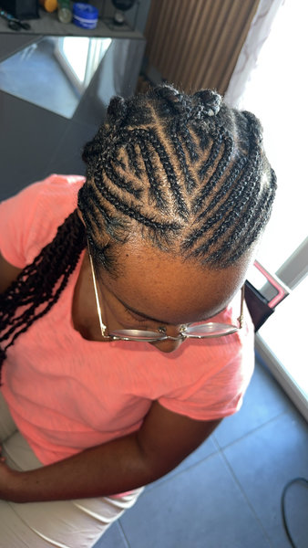 Cornrows avec motif 