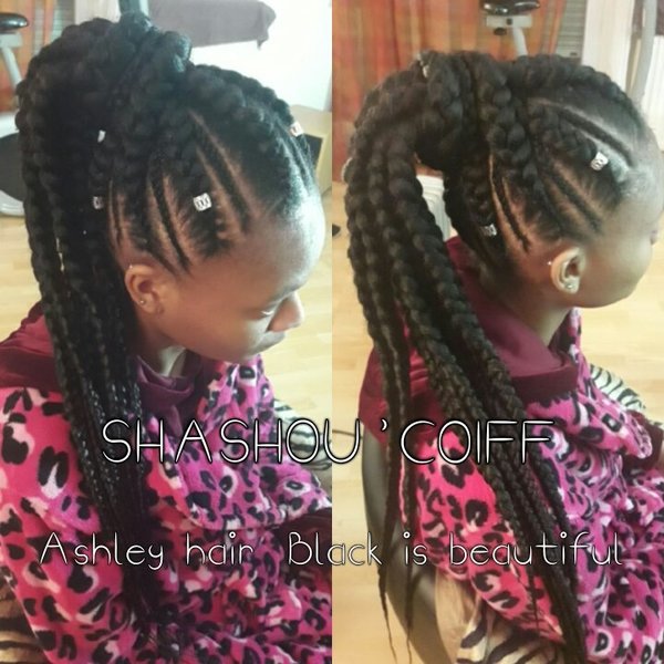 Cornrows bun 
