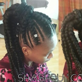 Cornrows bun 