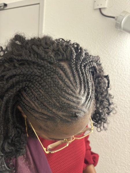 Crochet braids avec des nattes collé devant