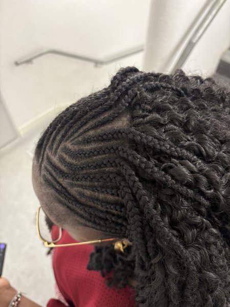 Crochet braids avec des nattes collé devant