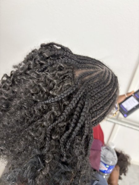 Crochet braids avec des nattes collé devant