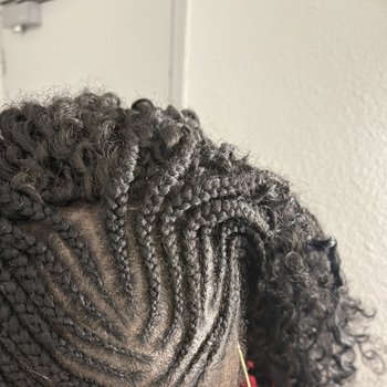 Crochet braids avec des nattes collé devant