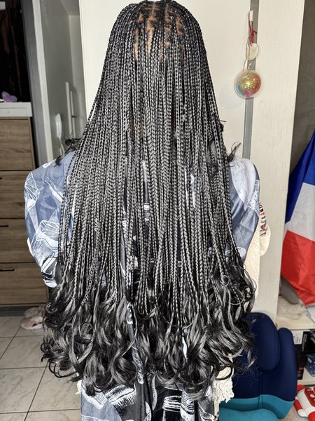 French curls braids 