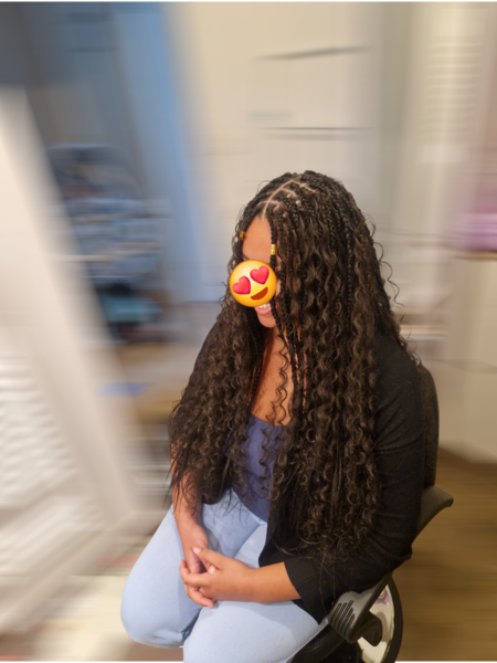 Goddess braid sur cheveux de type afro-métissé.