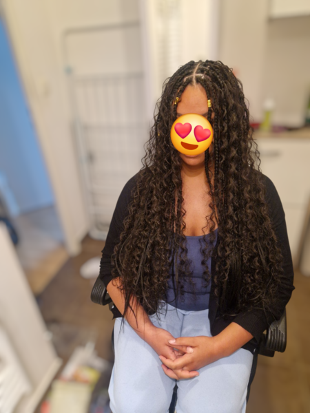 Goddess braid sur cheveux de type afro-métissé.
