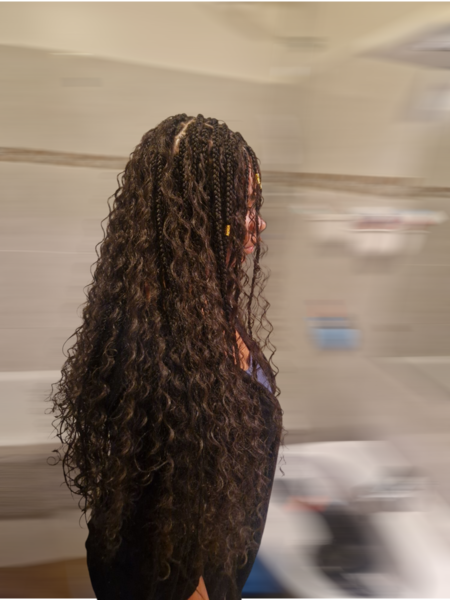Goddess braid sur cheveux de type afro-métissé.