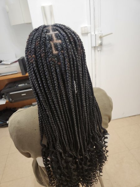 Knotless braids avec boucles
