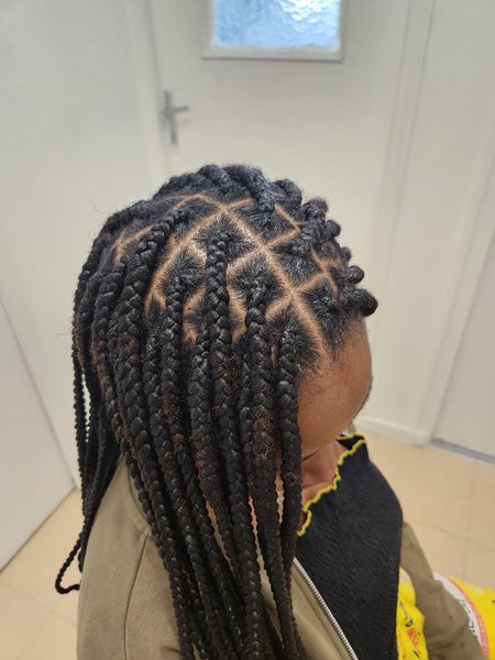 Knotless braids avec boucles