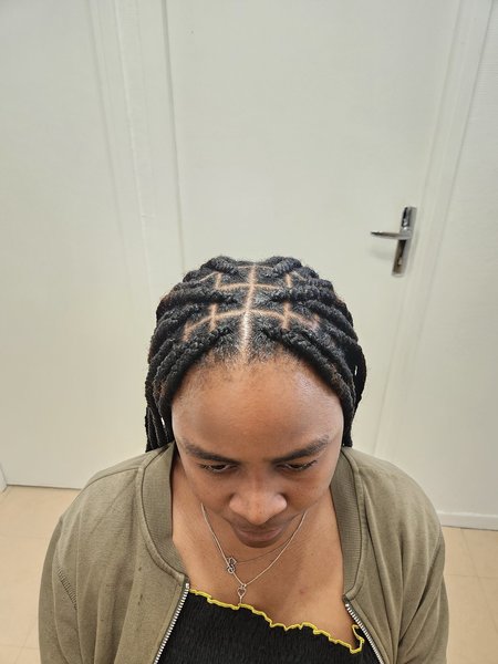 Knotless braids avec boucles