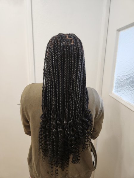 Knotless braids avec boucles