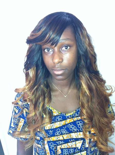 mèches brésilienne teint en blond