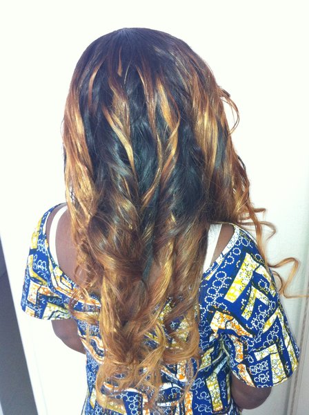 mèches brésilienne teint en blond