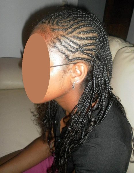 Nattes 3/4 de tête, tresses 1/4