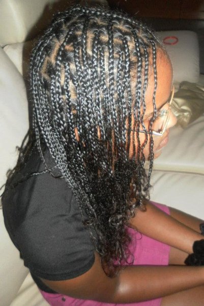 Nattes 3/4 de tête, tresses 1/4