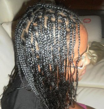 Nattes 3/4 de tête, tresses 1/4