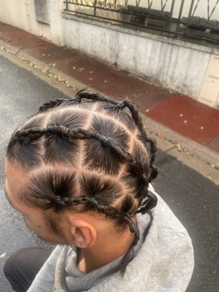 Nattes avec petits élastiques 