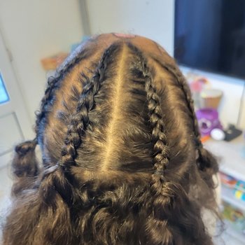 Nattes collées enfant, demi-tête 