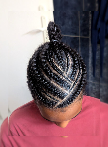 Nattes collées Homme sur cheveux caucasienseveux lisses"