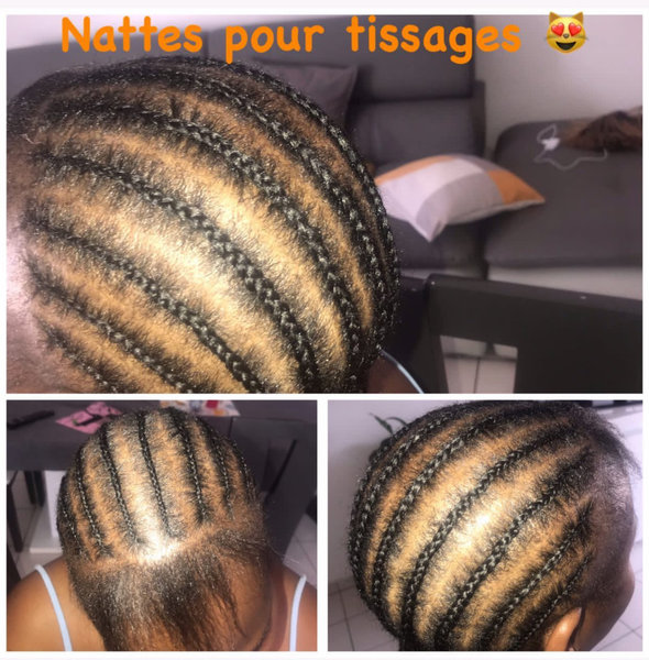 Nattes collées pour tissage 