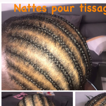 Nattes collées pour tissage 