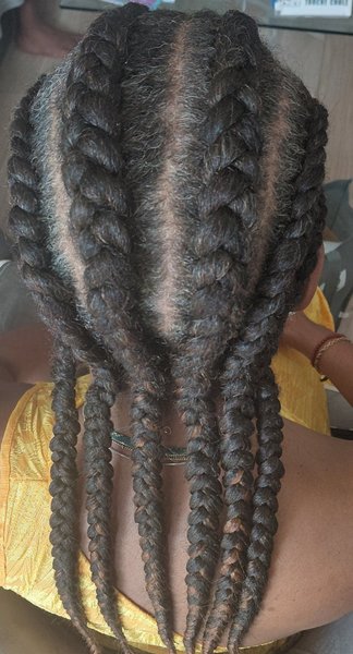 Nattes collés avec rajouts / cornrow braids femme