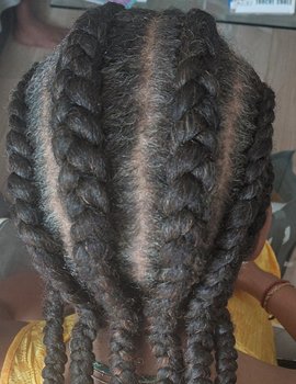 Nattes collés avec rajouts / cornrow braids femme