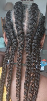 Nattes collés avec rajouts / cornrow braids femme