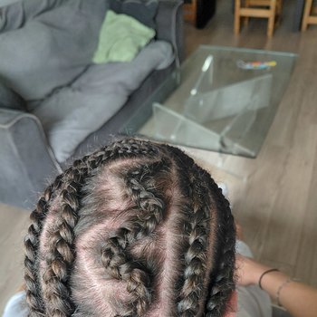 Nattes collés avec rajouts / cornrow braids homme