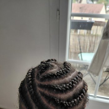 Nattes collés avec rajouts / cornrow braids homme