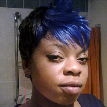 Perruque mowhawk noir et bleu
