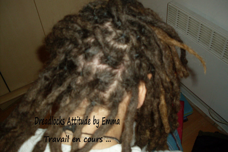 Retouche dreadlocks naturelles de Jade  au crochet 