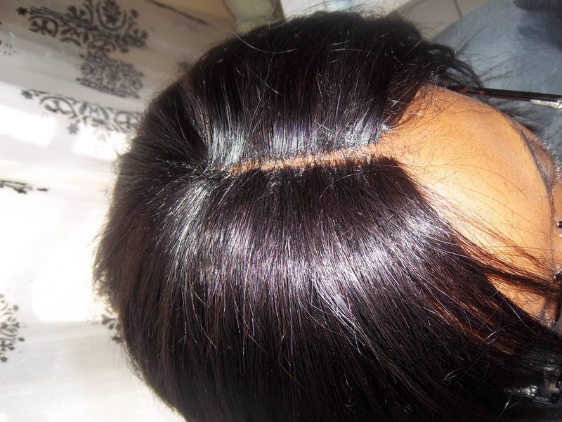 tissage avec invisible hairline (façon lace front)