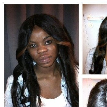 Tissage raie Invisible avec colle 