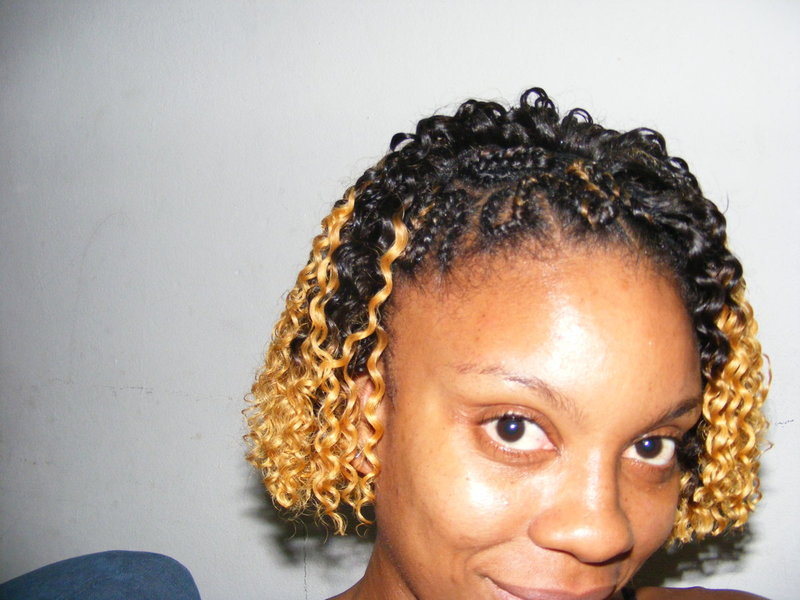 tresses 3 quart droite + tissage bouclé