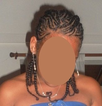 tresses avec motifs devant, et droites derrière