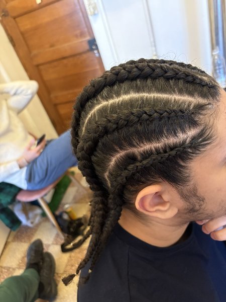 Tresses collées homme