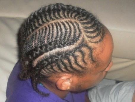 Tresses collées : Motif Arrêtes