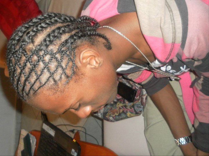 Tresses collées : Quadrillage