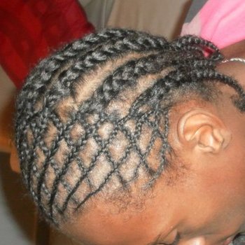 Tresses collées : Quadrillage