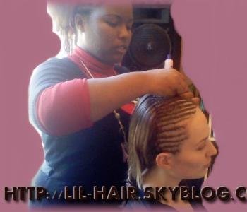 Tresses collées sur cheveux lisses