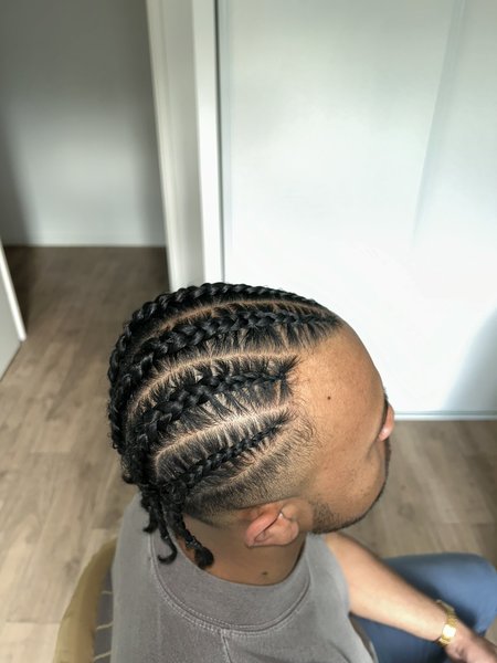 Tresses collées sur hommes 