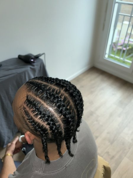 Tresses collées sur hommes 