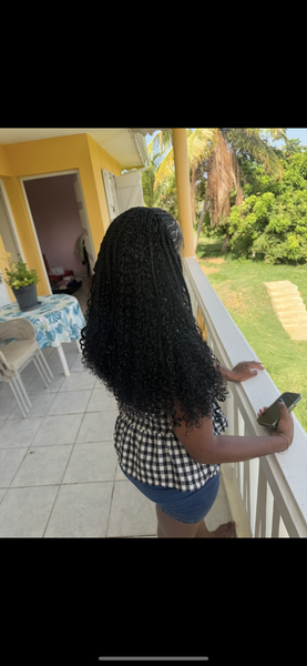 Tresses demi tete + tissage
